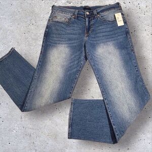 True Religion Relaxed Straight Jeans Ricki Women’s 30 Fits 35x32 Ghost Wave NWT